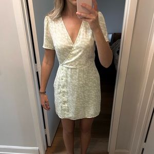 Light green floral mini dress
